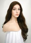 24" Long Curly Mocha Brown Lace Front Remy Natural Hair Wig HH050