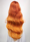 24" Long Wavy Two Tone Orange Lace Front Remy Natural Hair Wig HH096 - wifhair