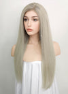 20" Long Straight Ash Blonde Lace Front Remy Natural Hair Wig HH103