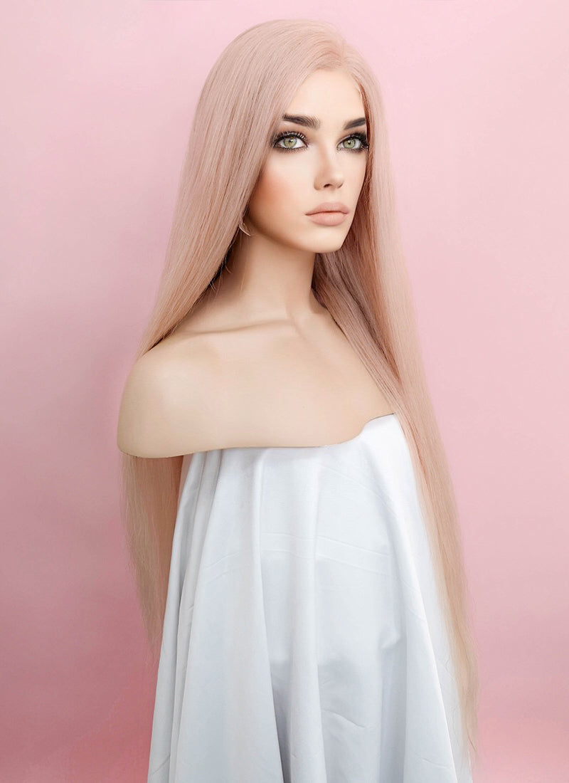 Natural Straight Hair in Light Pink