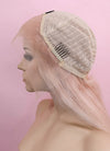 24" Long Straight Ash Pink Lace Front Remy Natural Hair Wig HH137 - wifhair