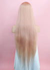 24" Long Straight Ash Pink Lace Front Remy Natural Hair Wig HH137 - wifhair