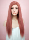 22" Long Straight Pink Lace Front Remy Natural Hair Wig HH138