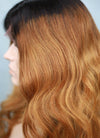 16" Long Wavy Blonde With Dark Roots Full Lace Remy Natural Hair Wig HH141 - wifhair
