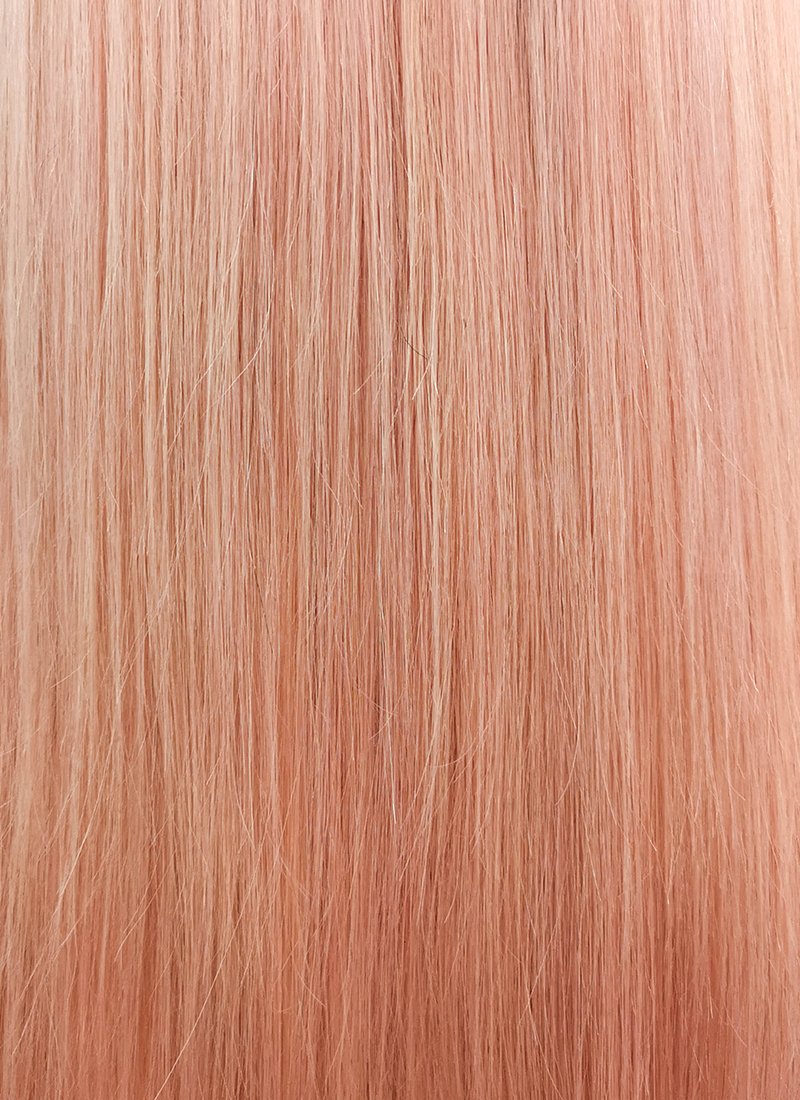 18" Long Straight Light Pink With Dark Roots Lace Front Remy Natural Hair Wig HH144 - wifhair