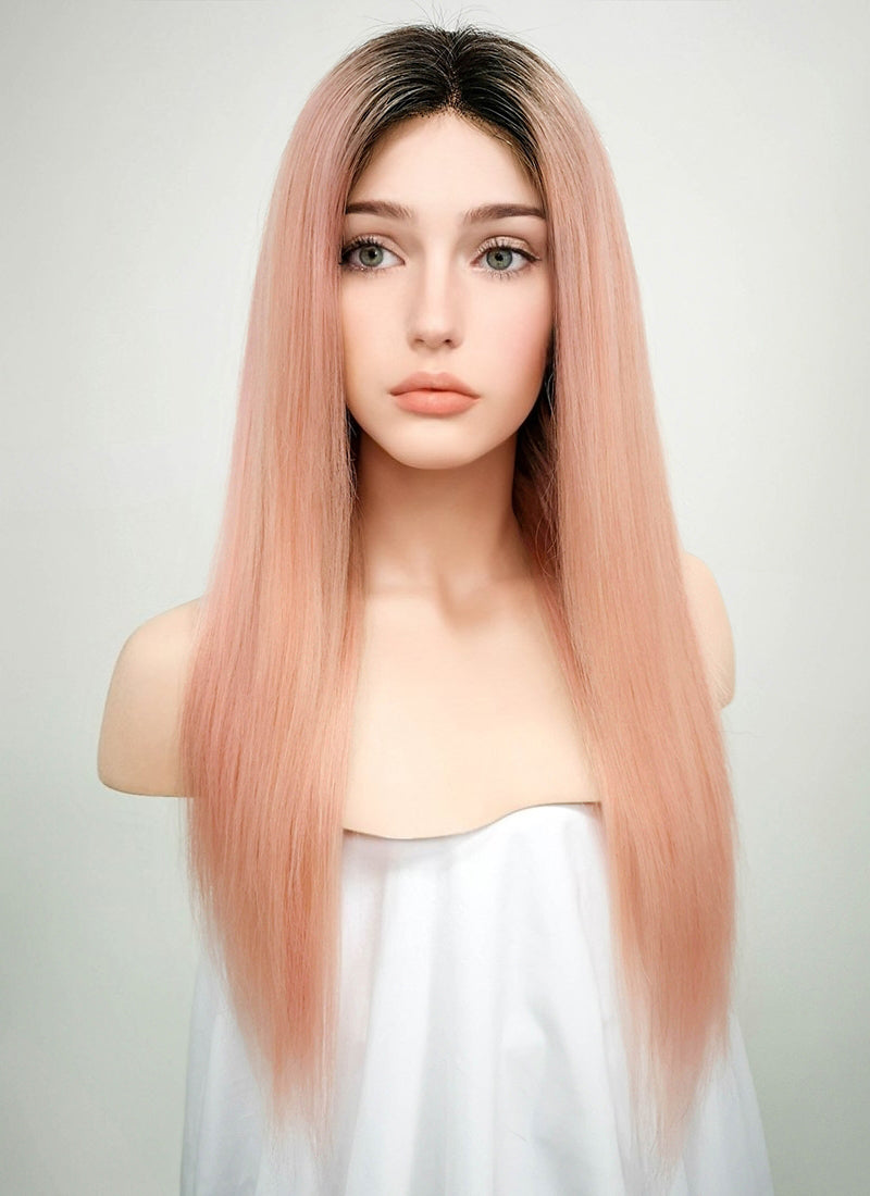 Natural Straight Hair in Light Pink