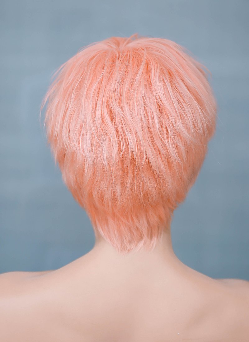 9" Short Layer Peach Pink Mono Crown Virgin Natural Hair Wig HH157 - wifhair