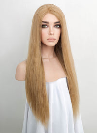 18" Long Straight Golden Blonde Lace Front Remy Natural Hair Wig HH178