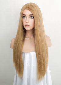 18" Long Straight Golden Blonde Lace Front Remy Natural Hair Wig HH178