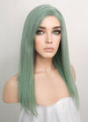 14" Medium Straight Light Green Lace Front Remy Natural Hair Wig HH179