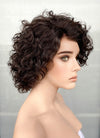 8" Short Curly Black Bob Lace Front Remy Natural Hair Wig HH183