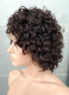 8" Short Curly Black Bob Lace Front Remy Natural Hair Wig HH183