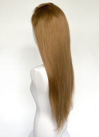 22" Long Straight Brown Lace Front Remy Natural Hair Wig HH199