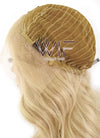 16" Long Wavy Honey Blonde Lace Front Remy Natural Hair Wig HH086