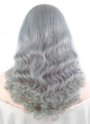 16" Long Curly Light Grey Lace Front Remy Natural Hair Wig HH132 - wifhair
