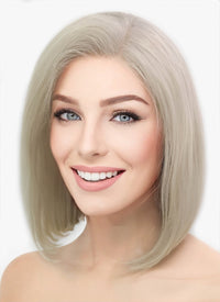 12" Medium Straight Classic Bob Ash Blonde Lace Front Remy Natural Hair Wig HH151