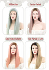 16" Long Wavy Honey Blonde Lace Front Remy Natural Hair Wig HH086