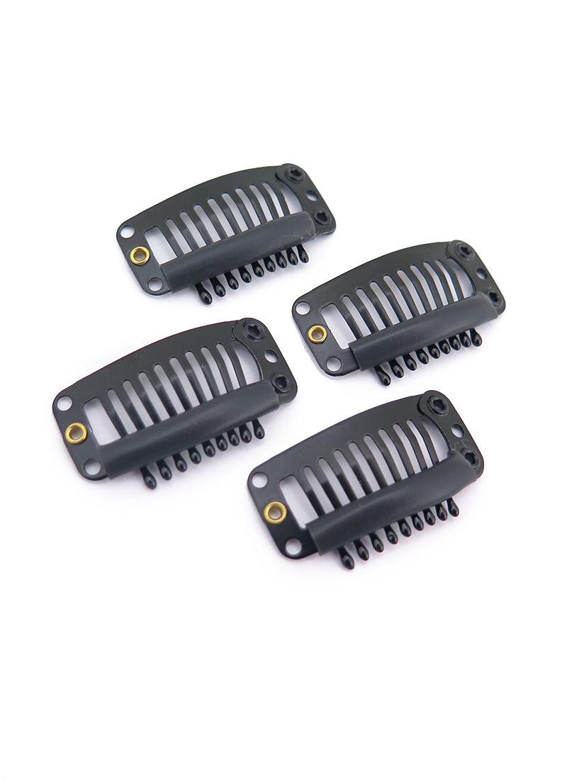 Black / Light Brown / Dark Brown / Cream 9 Teeth Snap Clips - wifhair