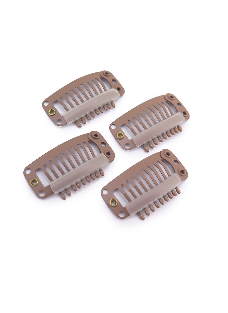 Black / Light Brown / Dark Brown / Cream 9 Teeth Snap Clips - wifhair