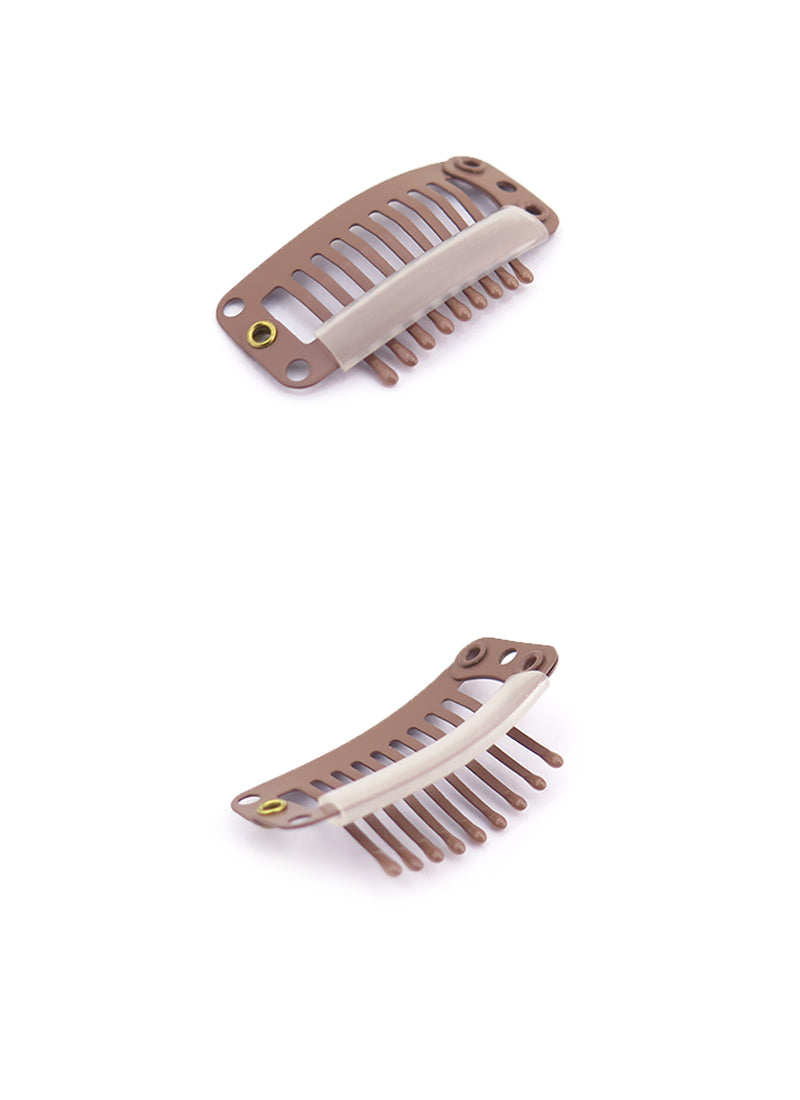 Black / Light Brown / Dark Brown / Cream 9 Teeth Snap Clips - wifhair