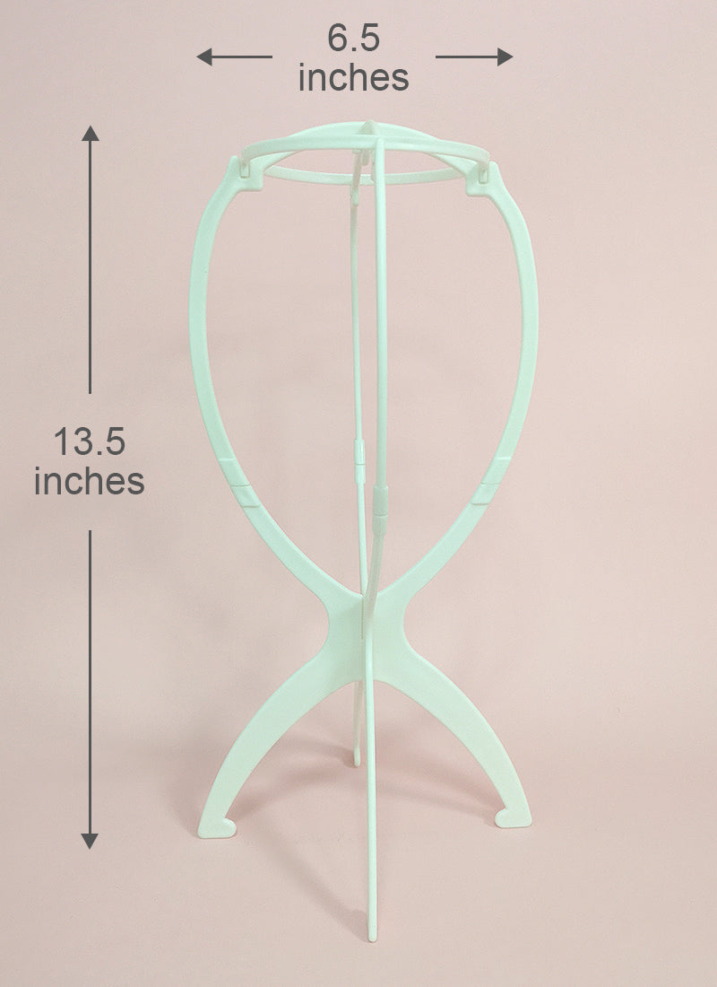 Collapsible White Plastic Wig Stand - wifhair