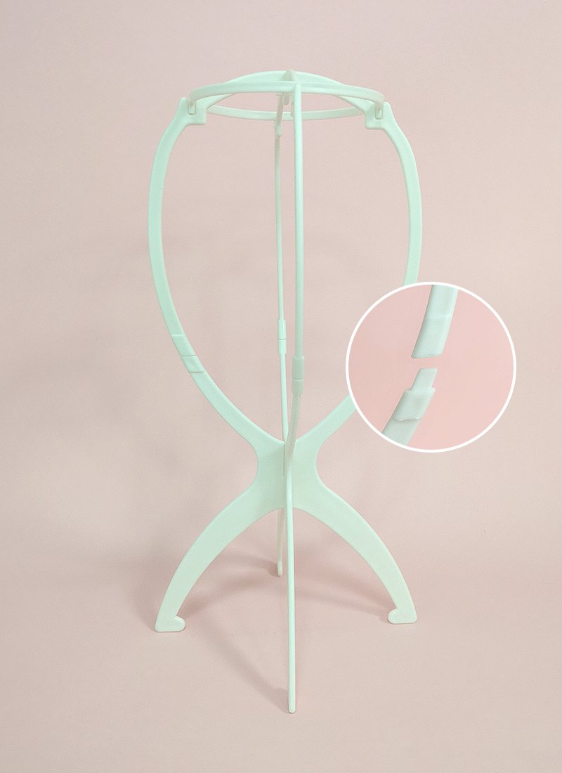 Collapsible White Plastic Wig Stand - wifhair